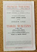 Three Waltzes Princes Theatre programme wartime vintage 1940s Evelyn Laye Sherek